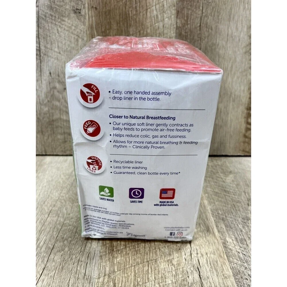 Playtex Baby Drop-Ins Liners 4 oz 150 Pre-Sterilized 1 Month Disposable Sealed